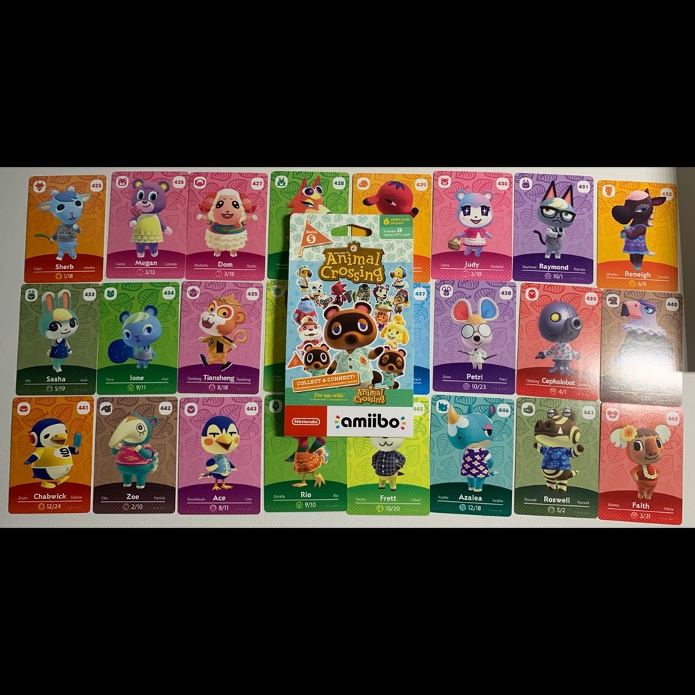Complete set of Villager Amiibo Cards - Animal Crossing Series 5